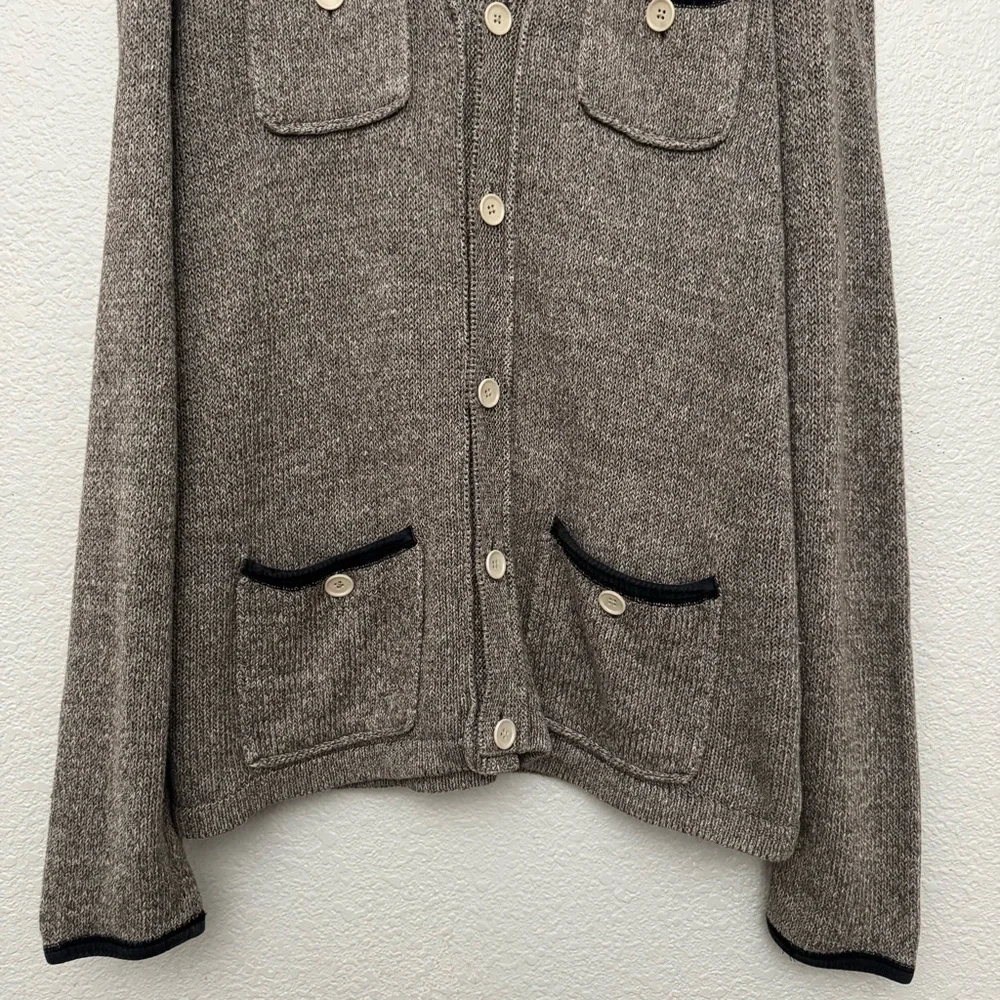 John Varvatos Linen Blend 4 Pocket Cardigan Sweater Brown Men's Size XL
